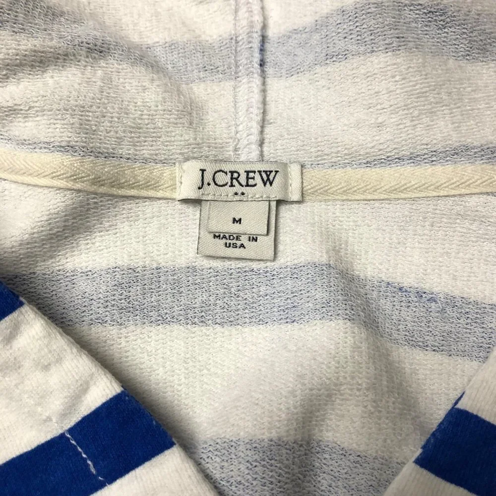 J CREW‎ WOMEN  STRIPE HOODED SWEATSHIRT MD